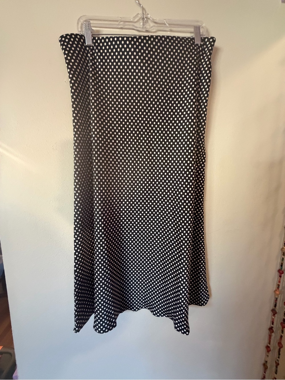 J.Crew Black & White Polka Dot Midi Skirt Size L Fall 2023 size large
